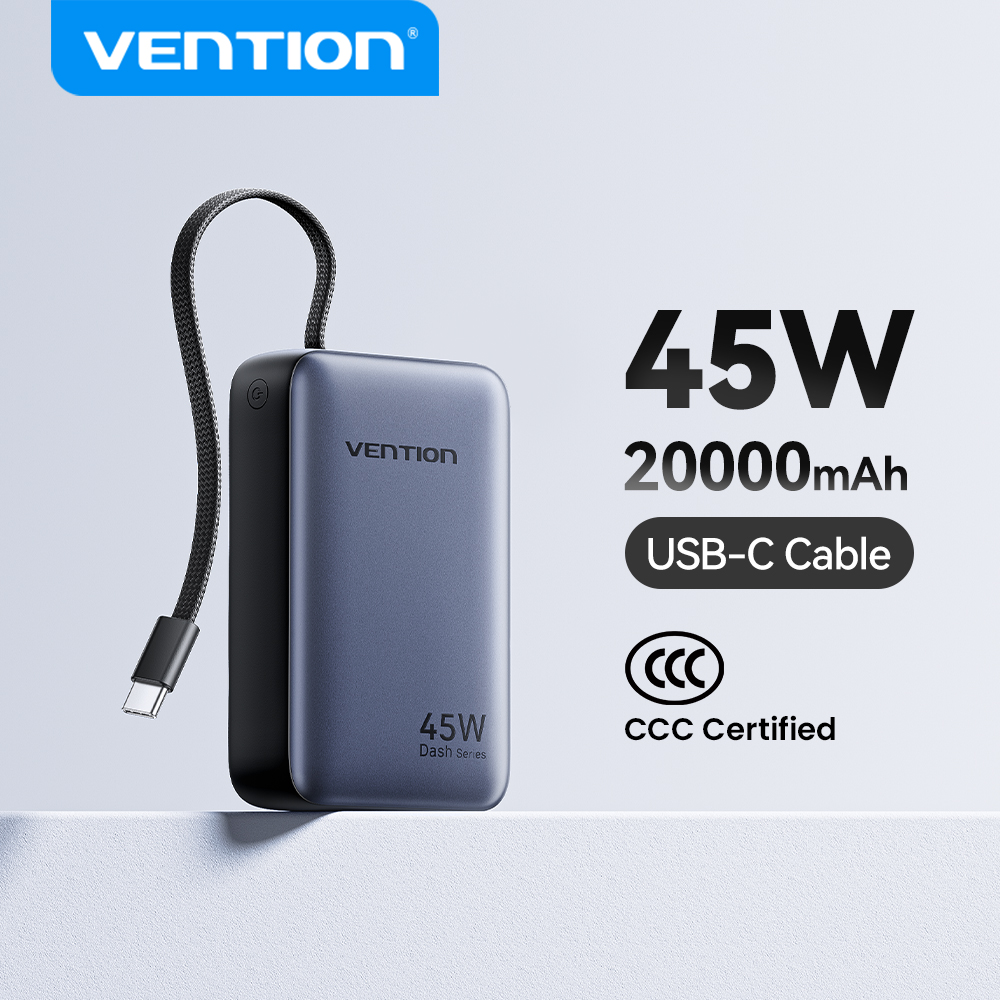 Tethering Cable Usb - Vention CCC 45W 20000mAh Power Bank