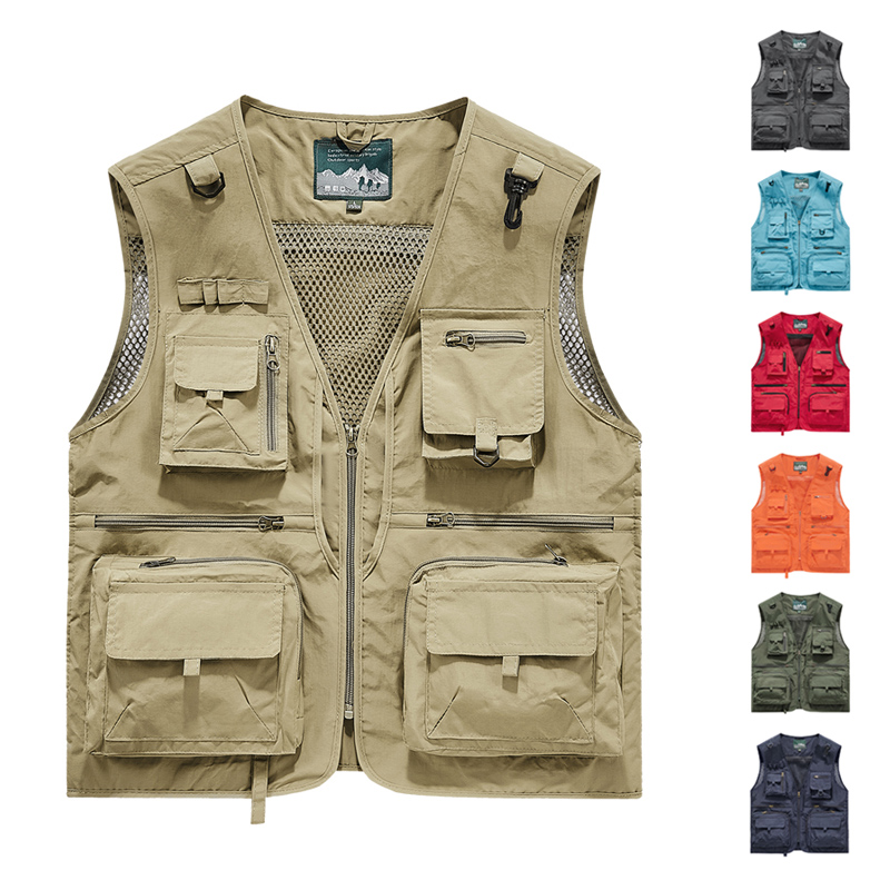 Photography Jacket - Herren Multi-Taschen Outdoor-Weste Schnelltrocknend Atmungsaktiv Angeln