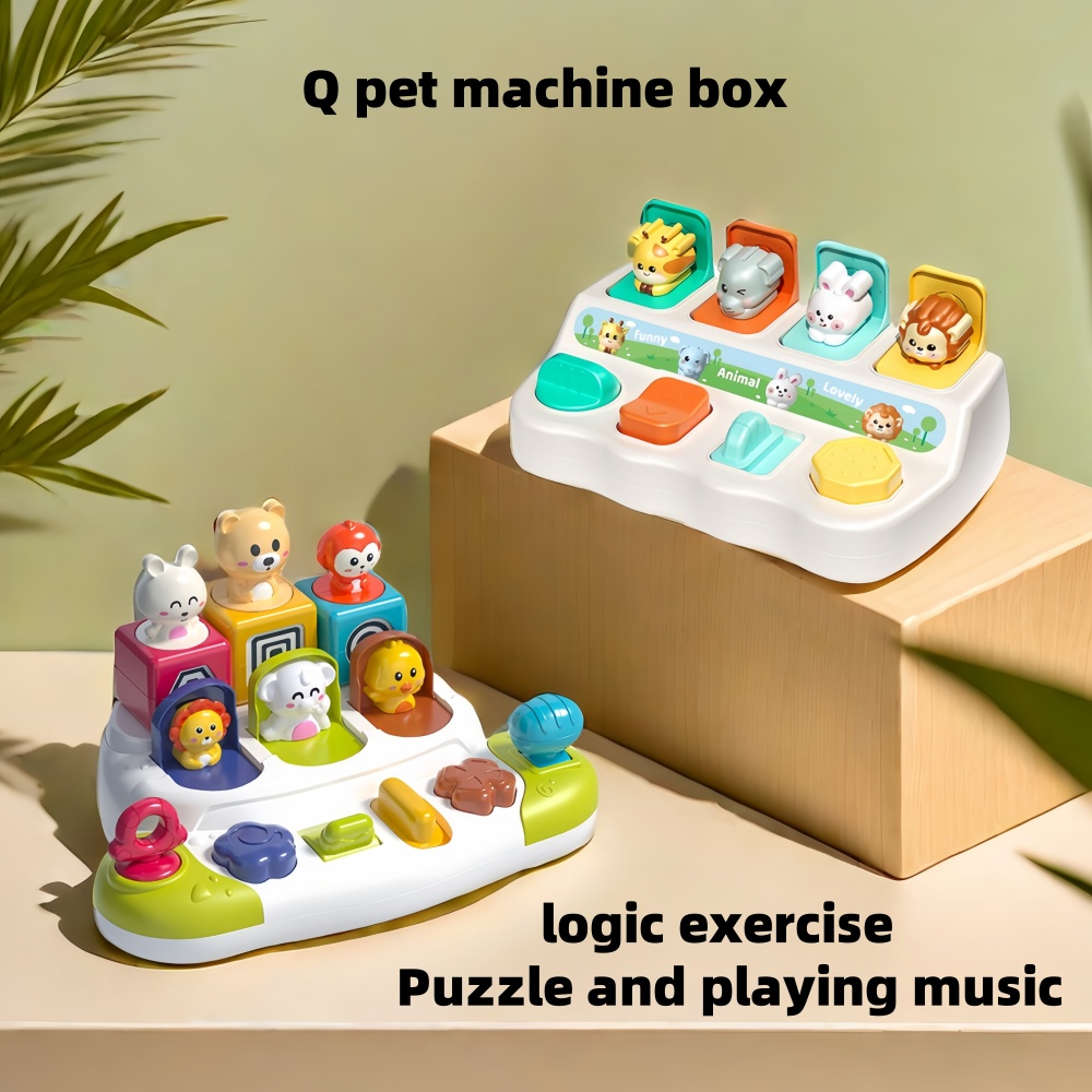 Photography Jokes - Meistverkaufte Montessori-Tier-Pop-Up-Spielzeuge für Kleinkinder, bunte Tier-Kausalitäts-Aktivitätsbox,