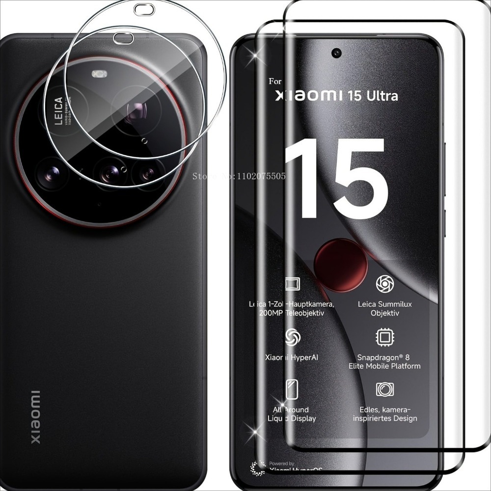 Xiaomi Photography Kit 15 Ultra - [4-in-1] 2 Stück 3D-gehärtetes Glas +