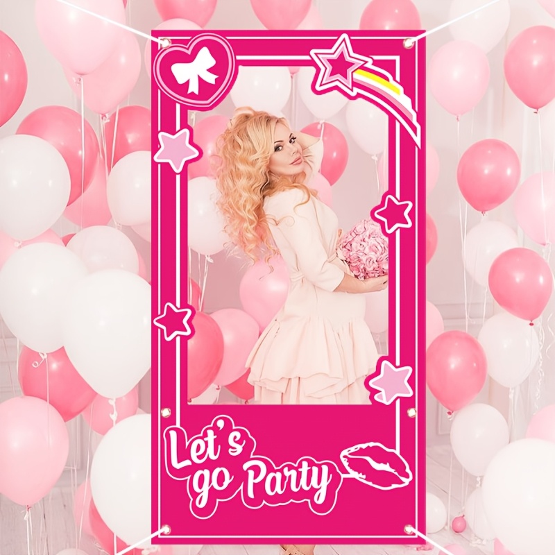 Photography Grid - Ein rosafarbener Prinzessinnen-Party-Fotoschirm mit dem Slogan