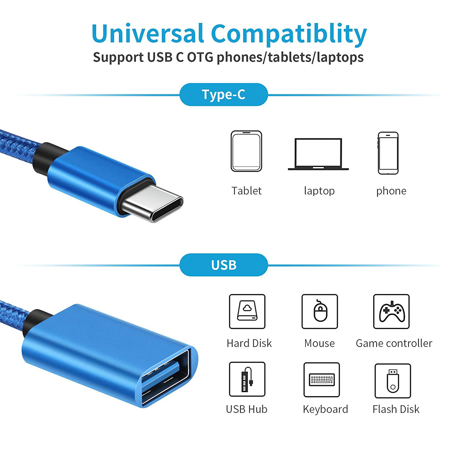 Universeller USB-auf-Typ-C-Dat – Tethering Cable Usb Bewertung und Preis